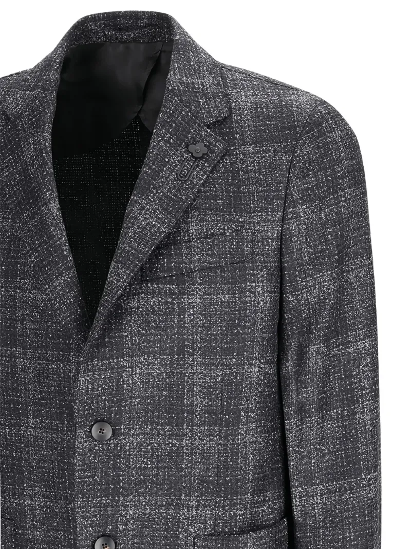 Single-Breasted Check-Print Blazer