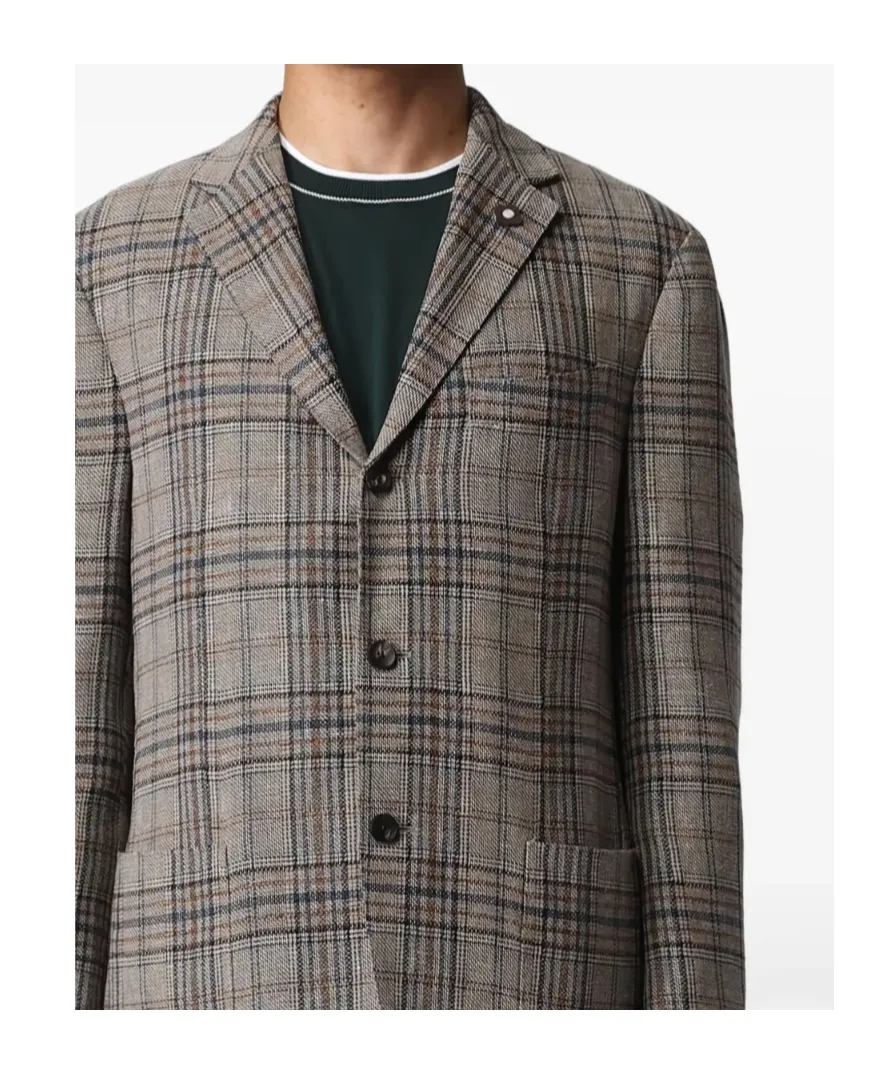 Checked Single-Breasted Blazer