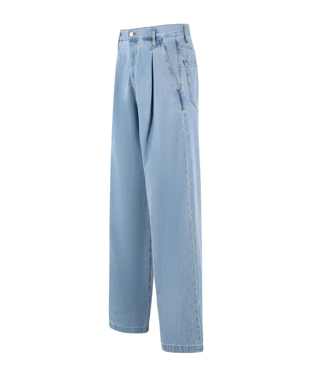 Dries Van Noten Logo Patch Pleated Jeans
