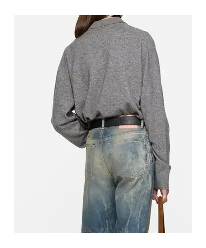 Long-Sleeved Knitted Polo Shirt