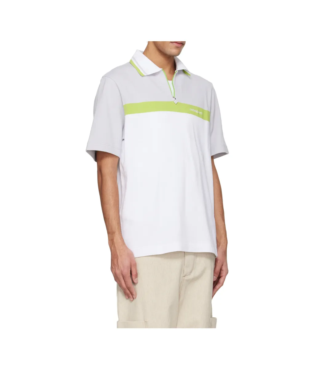 Striped Short-Sleeved Polo Shirt