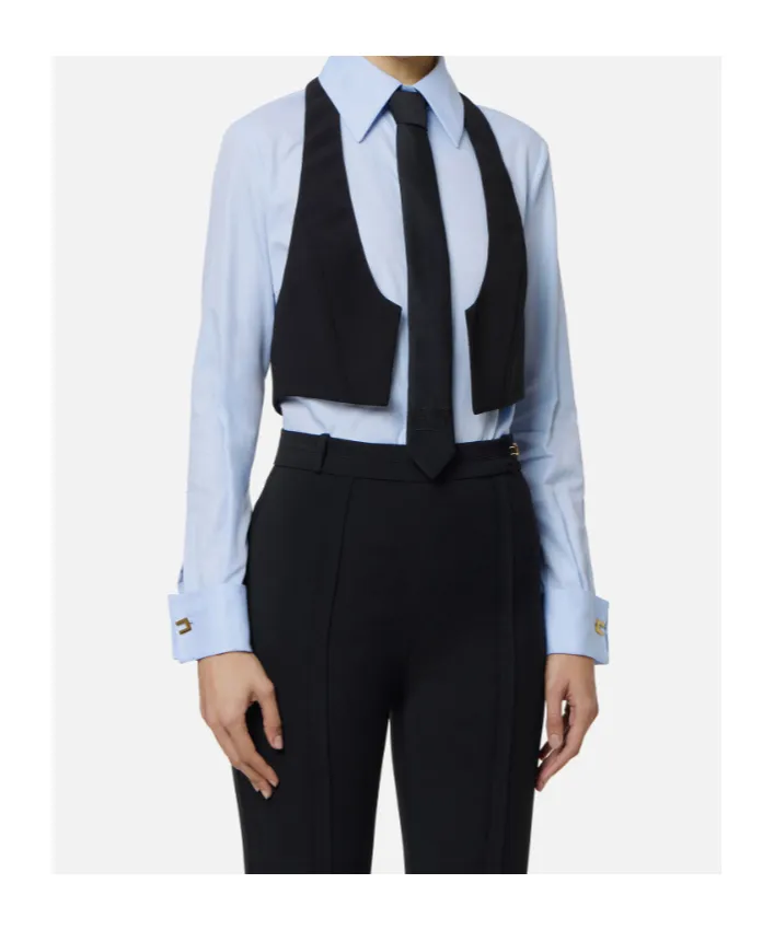 Cotton Shirt With Tie And Waistcoat