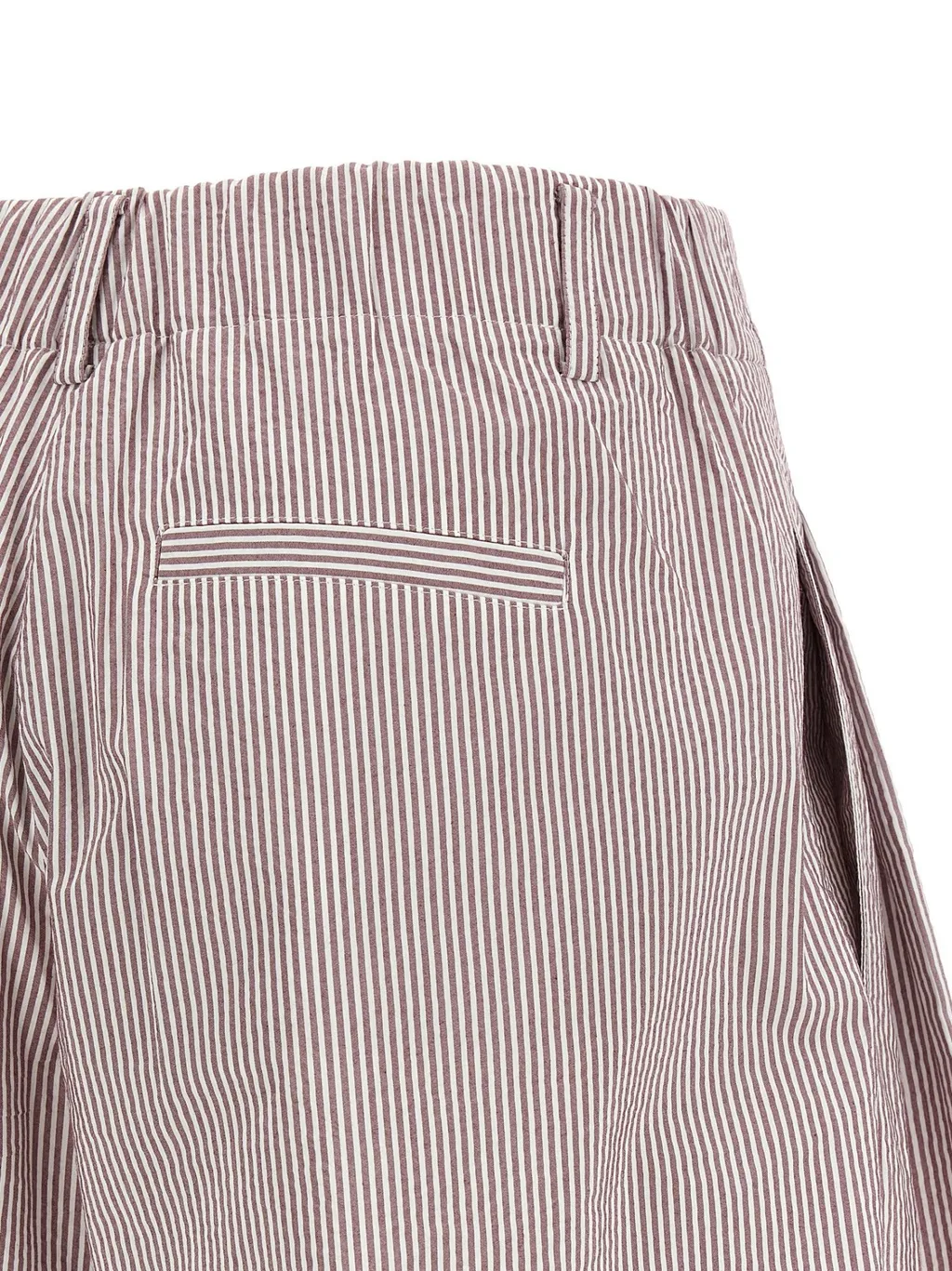 Brunello Cucinelli Striped Wide-Leg Shorts