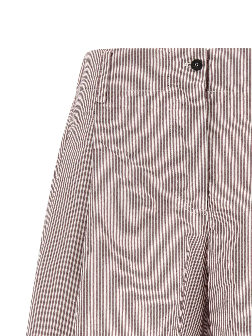 Brunello Cucinelli Striped Wide-Leg Shorts