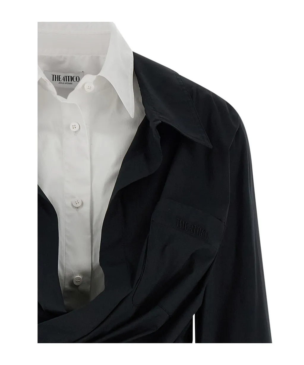 Double Layer Asymmetrical Shirt Dress