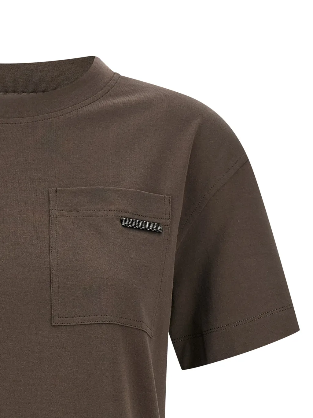 Brunello Cucinelli Monili Detailed Crewneck T-Shirt