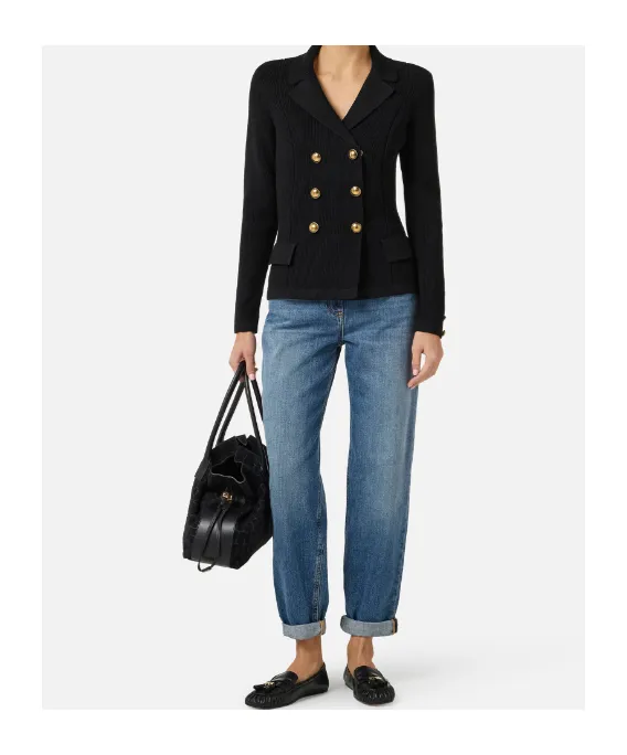 Knit Jacket With Jewel Buttons