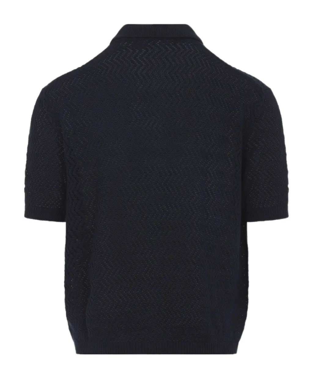 Ralph Lauren Openwork Polo Knit Top
