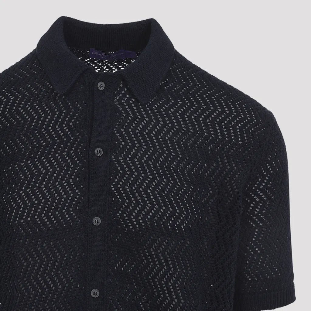 Ralph Lauren Openwork Polo Knit Top
