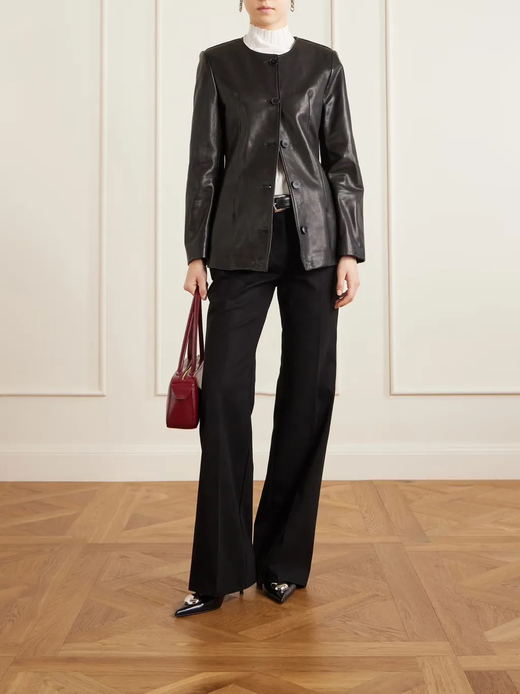 Maud Paneled Leather Jacket