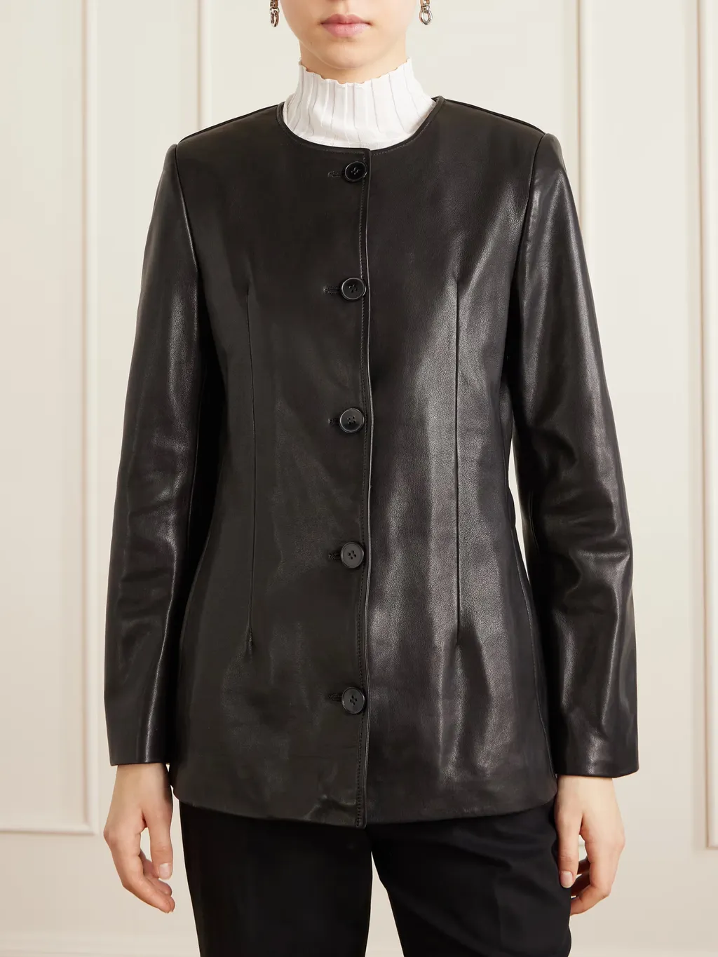 Maud Paneled Leather Jacket