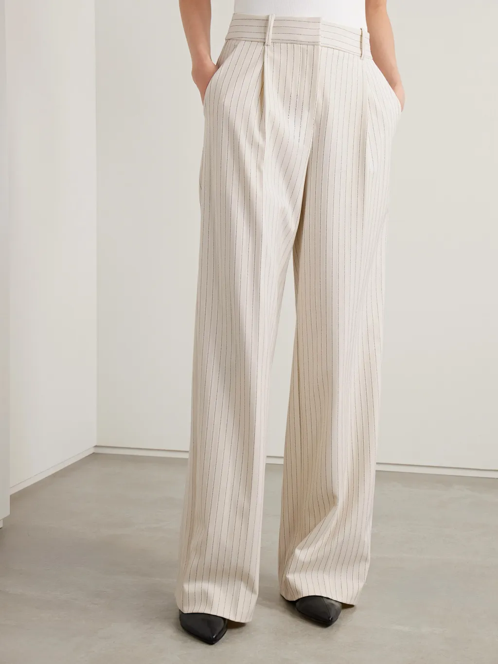 Jacquard Wide-Leg Casual Pants