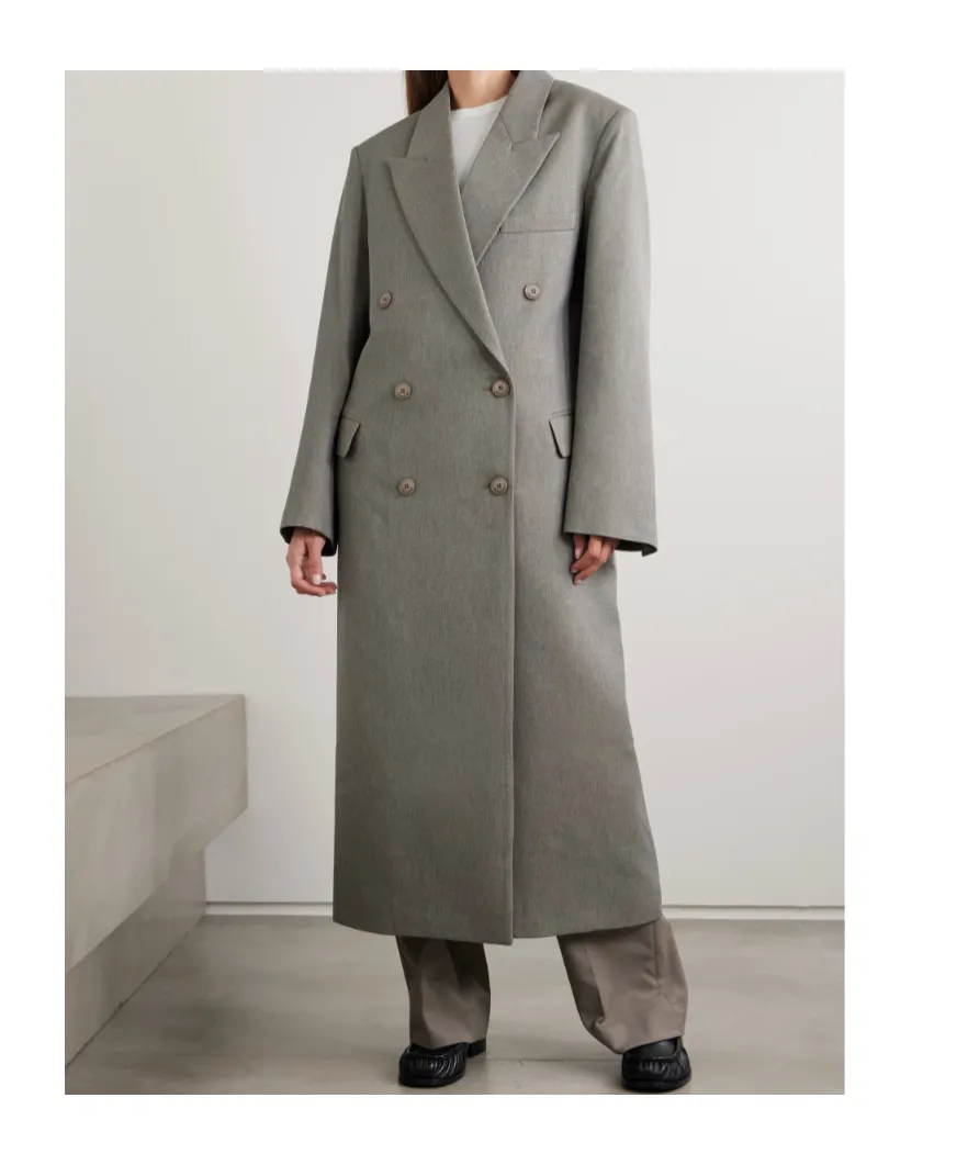 Jane Double-Breasted Twill Coat