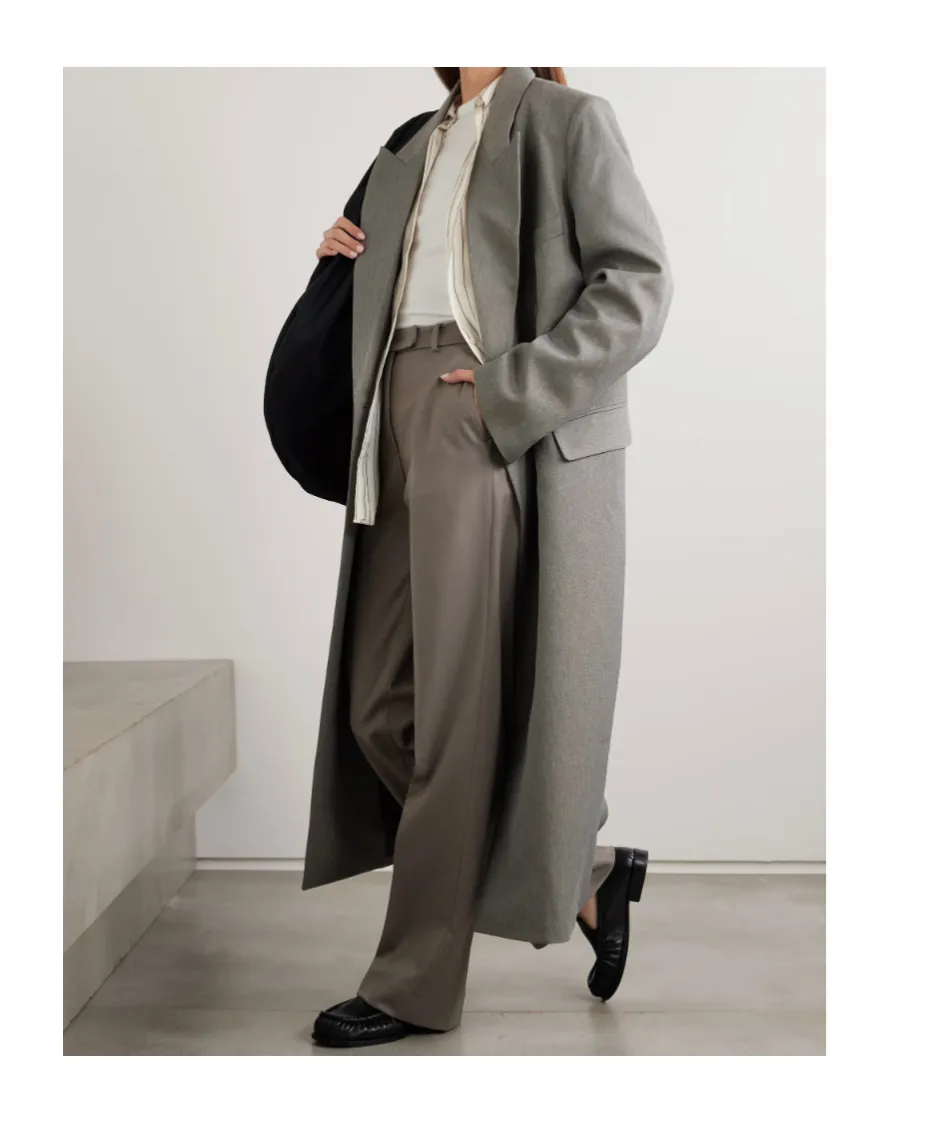 Jane Double-Breasted Twill Coat