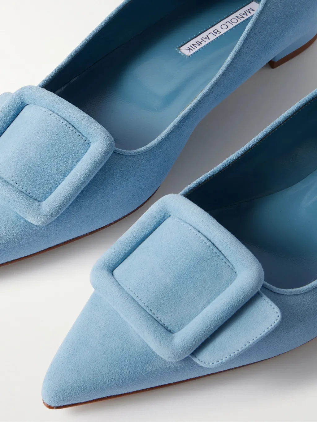 Maysale Buckled Suede Point-Toe Flats