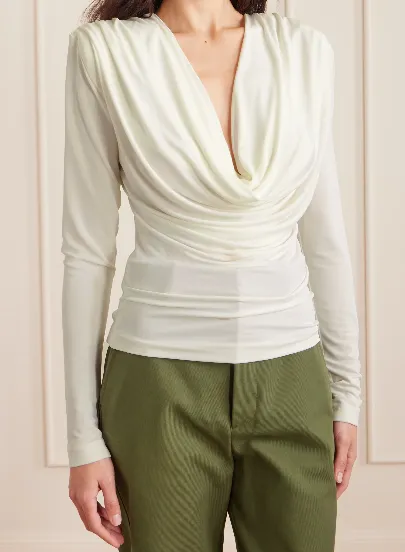 Wardrobe.Nyc Evening Cowl Neck Draped Blouse