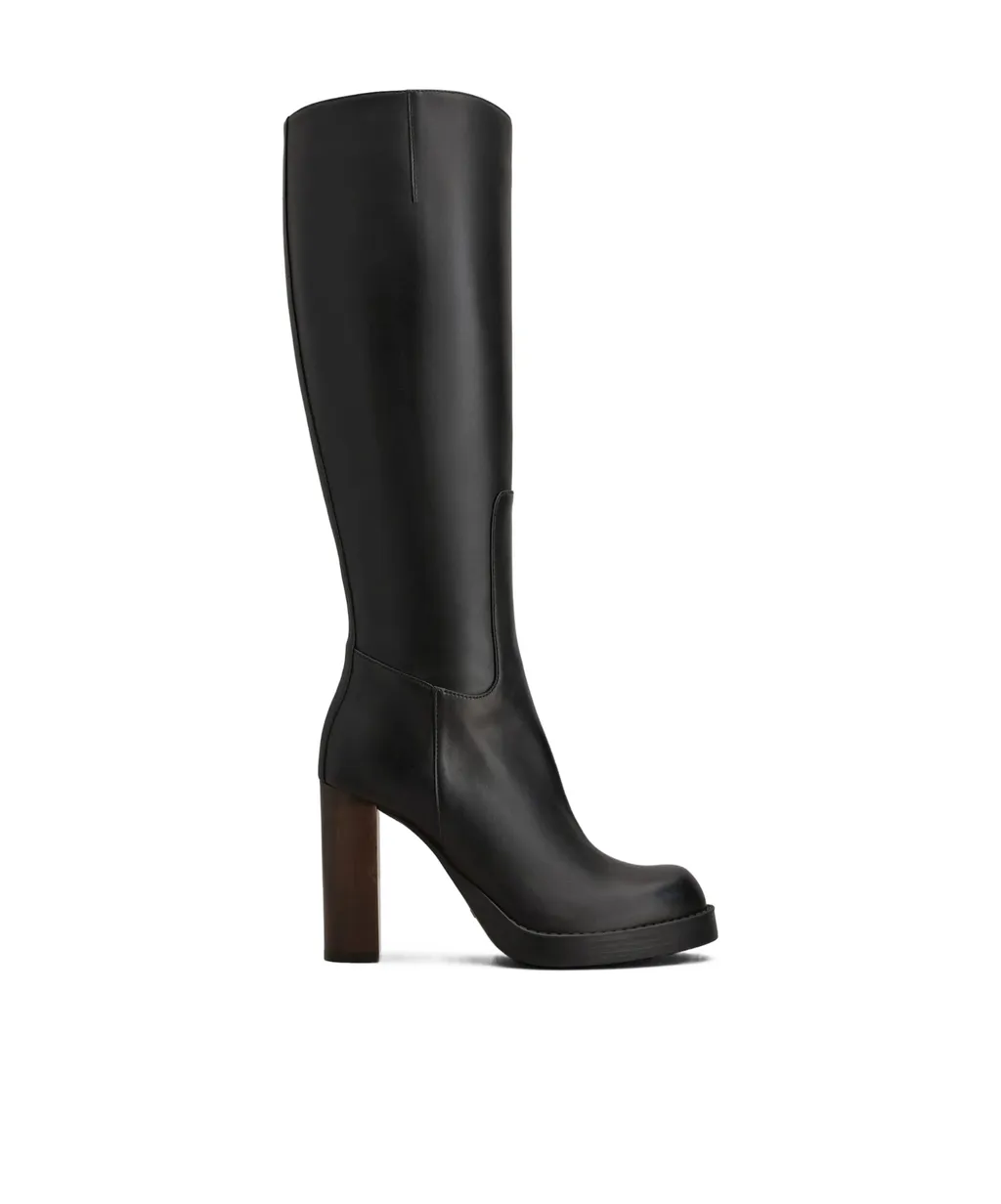 Round-Toe High-Heeled Boots