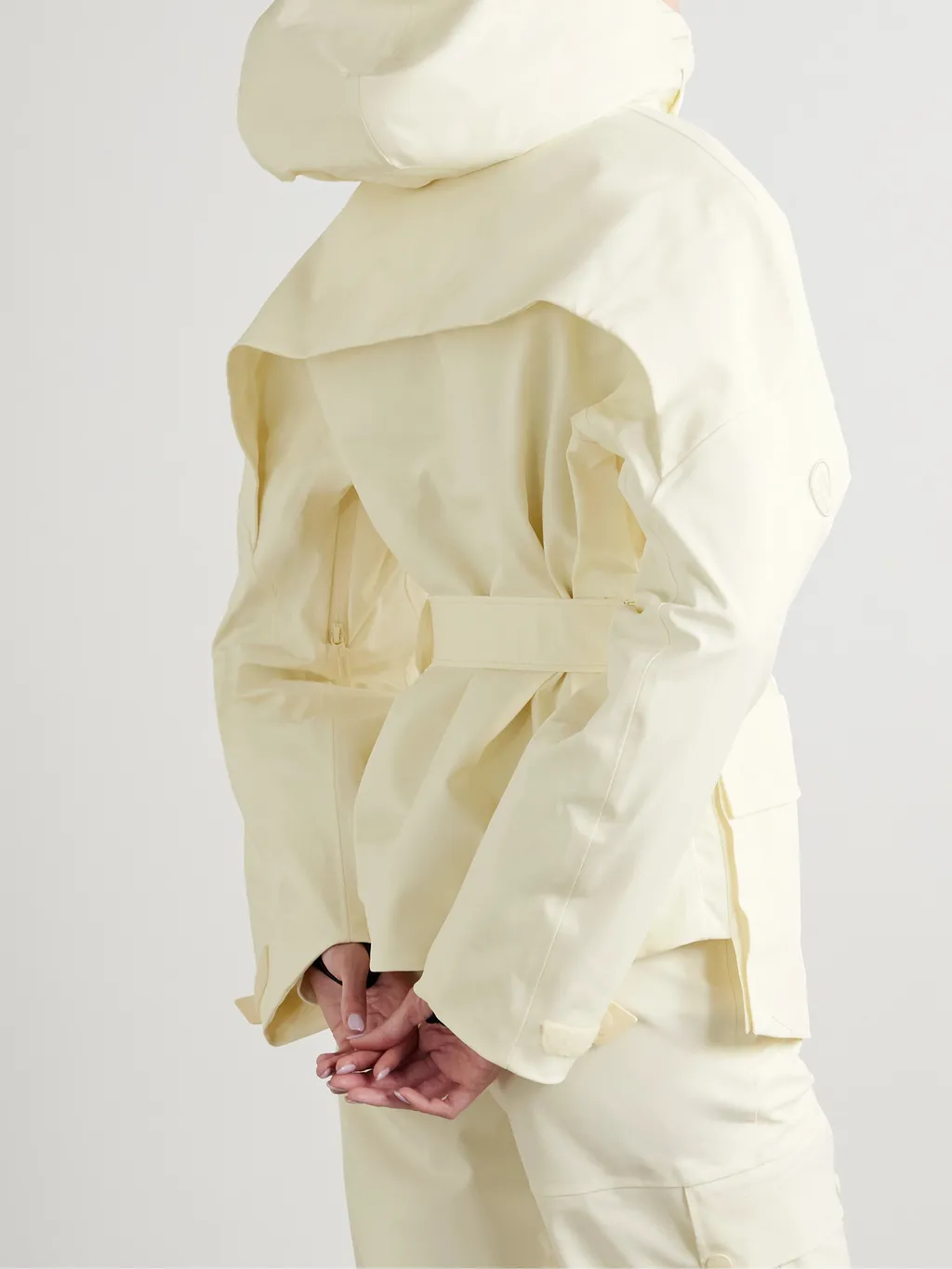 Hooded Belted Ski Casual Jacket