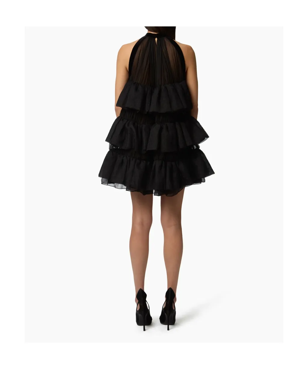 Halterneck Tiered Mini Dress