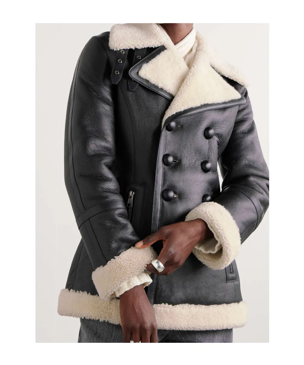 Double Breasted Leather Jacket