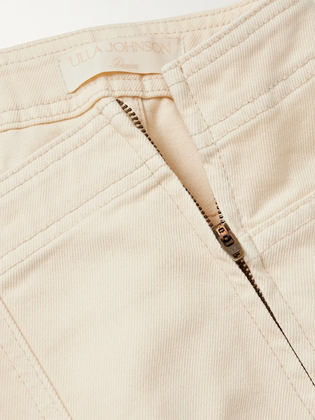 Spliced High-Waisted Wide-Leg Jeans