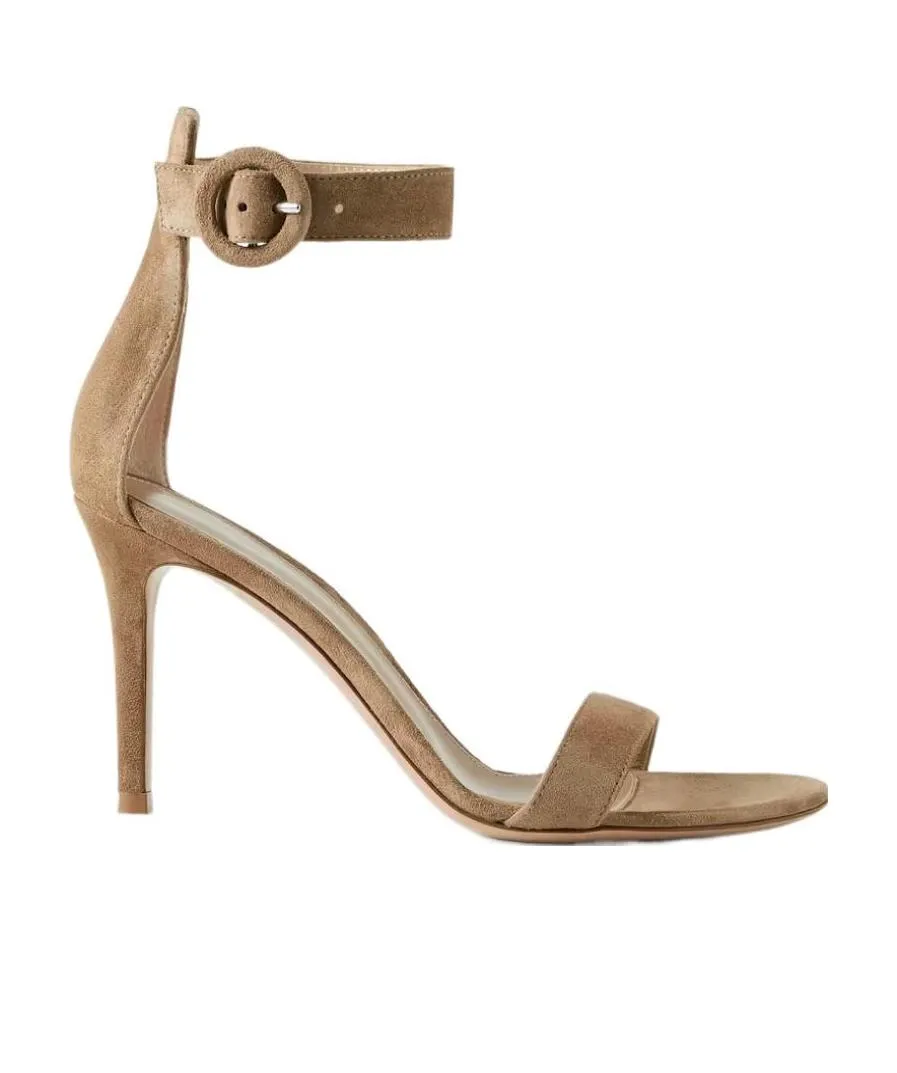 Logo Buckle High-Heeled Sandals
