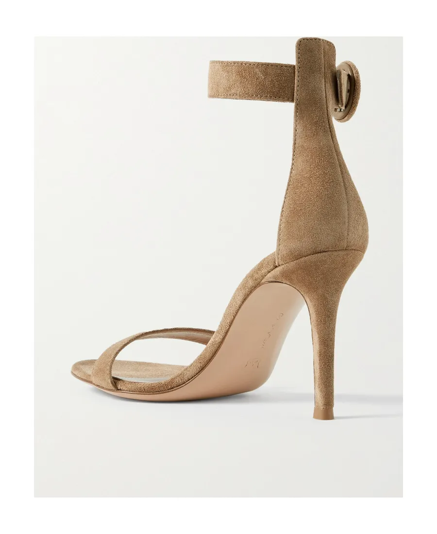 Logo Buckle High-Heeled Sandals