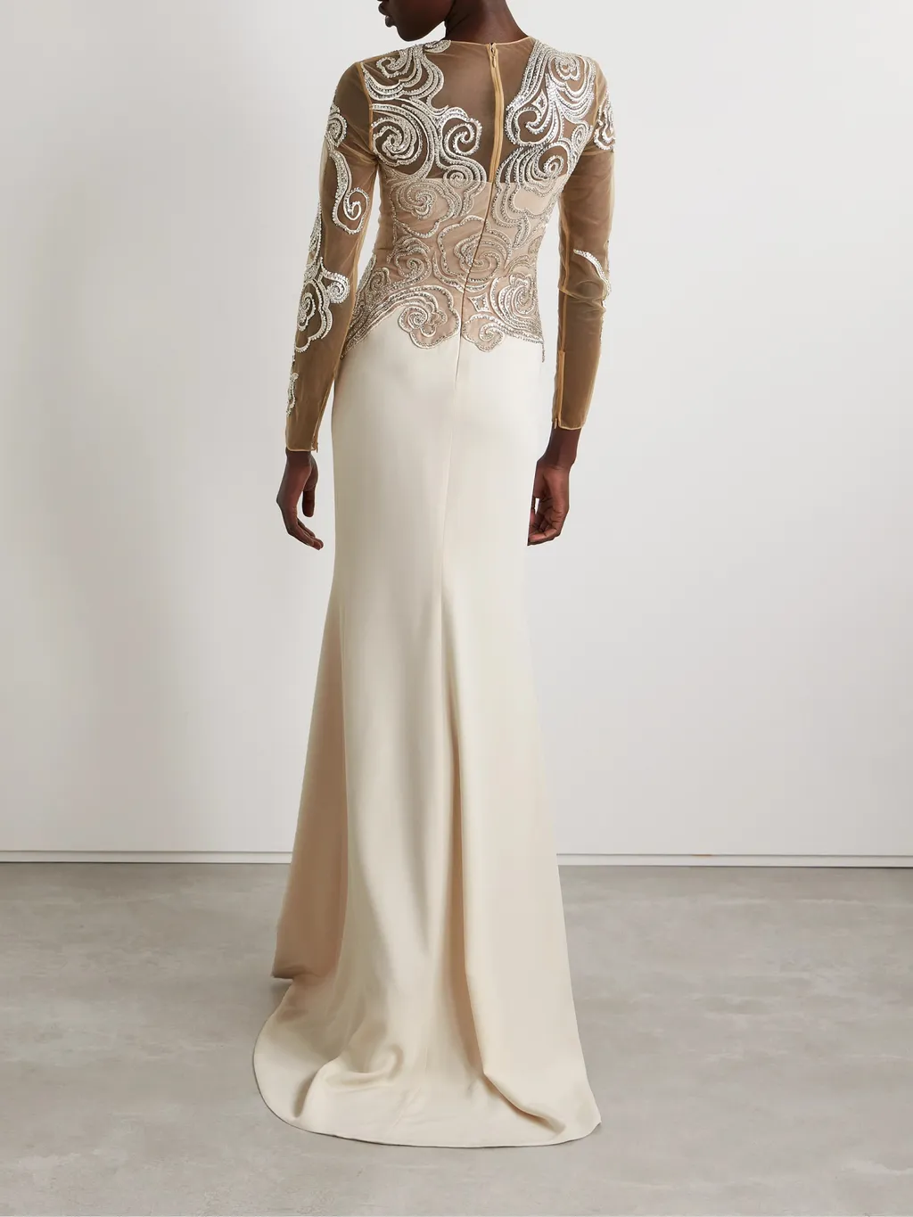 Crystal-Embellished Tulle And Faille Gown