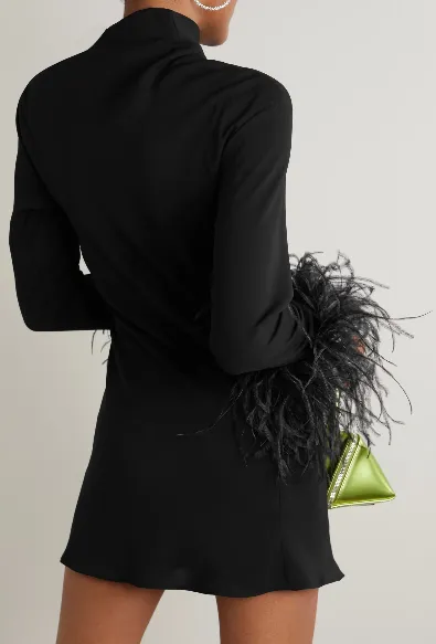 Feather Trimmed Dress