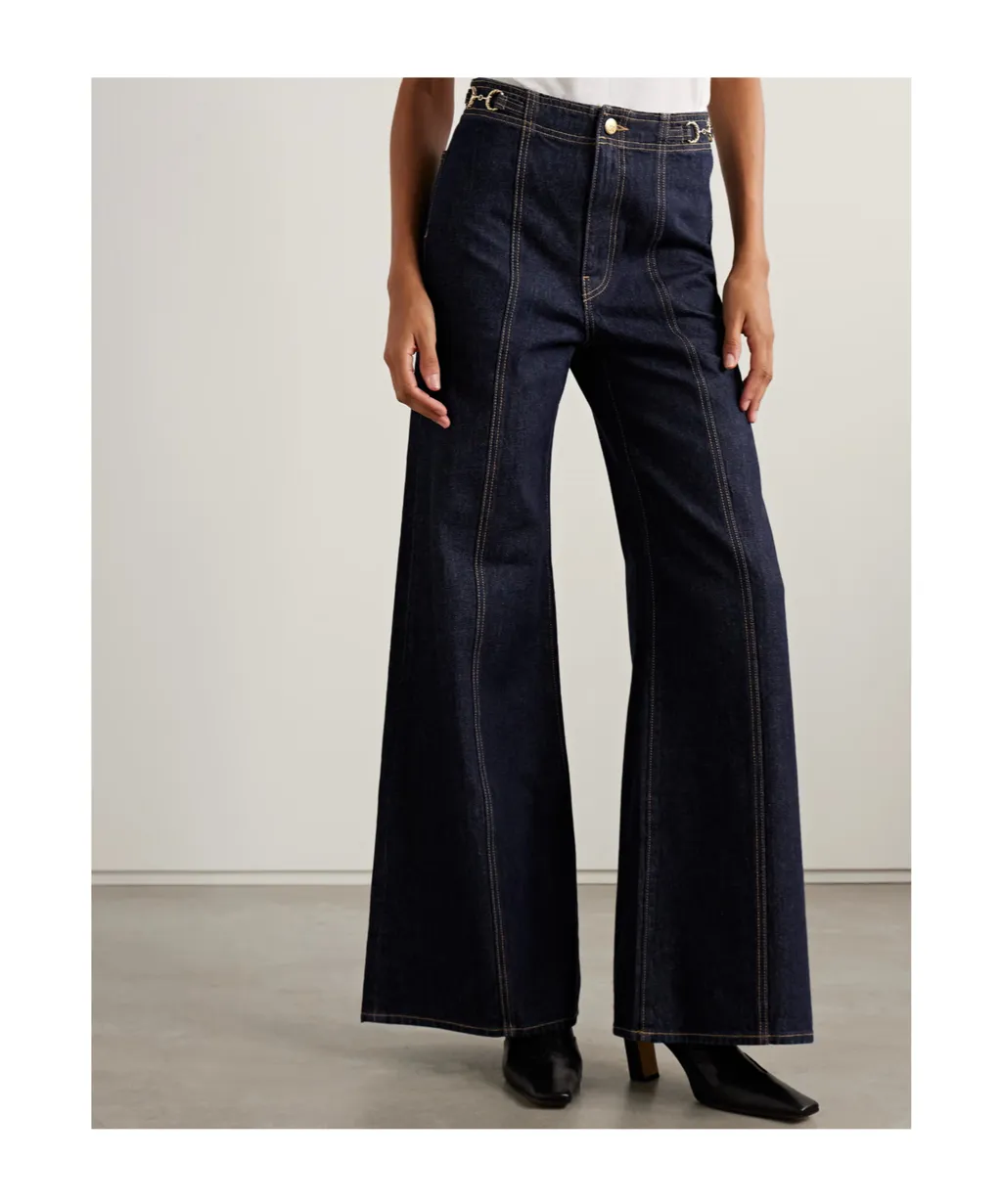 High-Waisted Flared Jeans