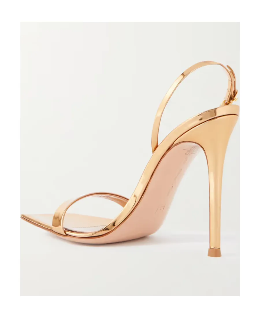 Metallic Hallow-Heeled Sandals