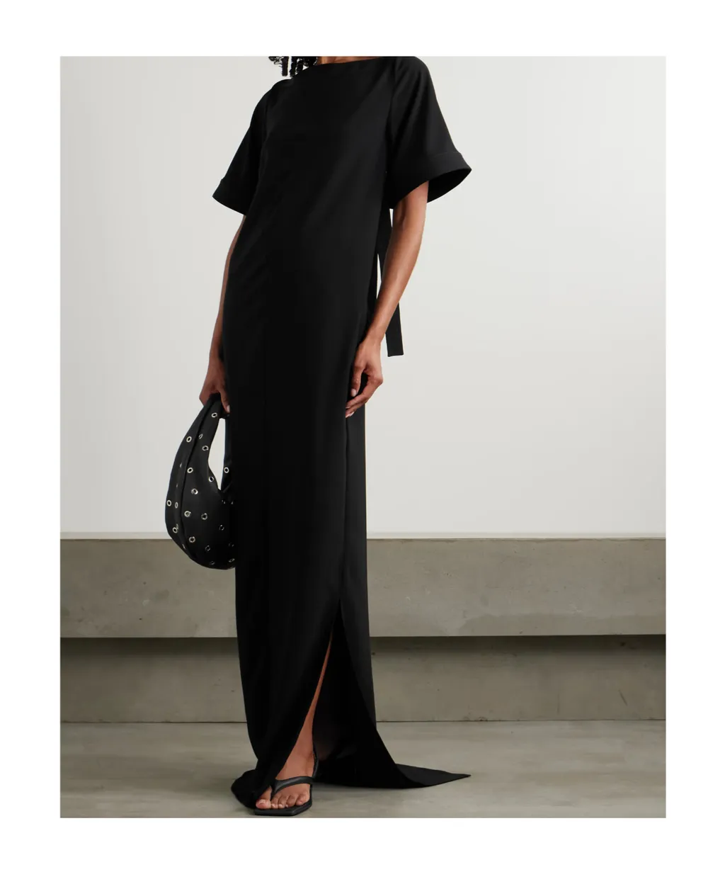 Clelia Open-Back Crepe Gown