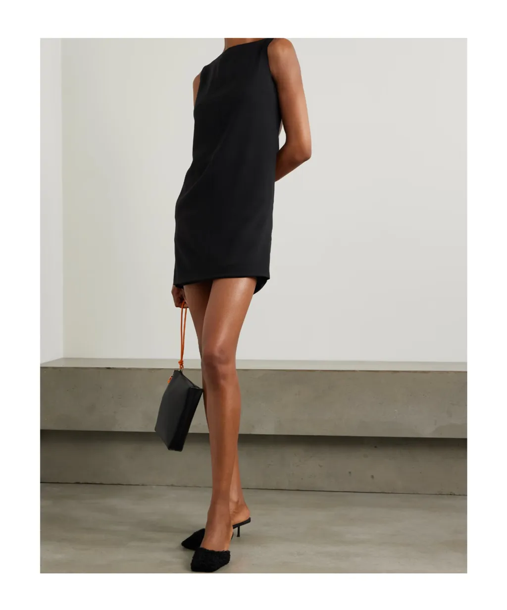 Alessa Open-Back Crepe Mini Dress