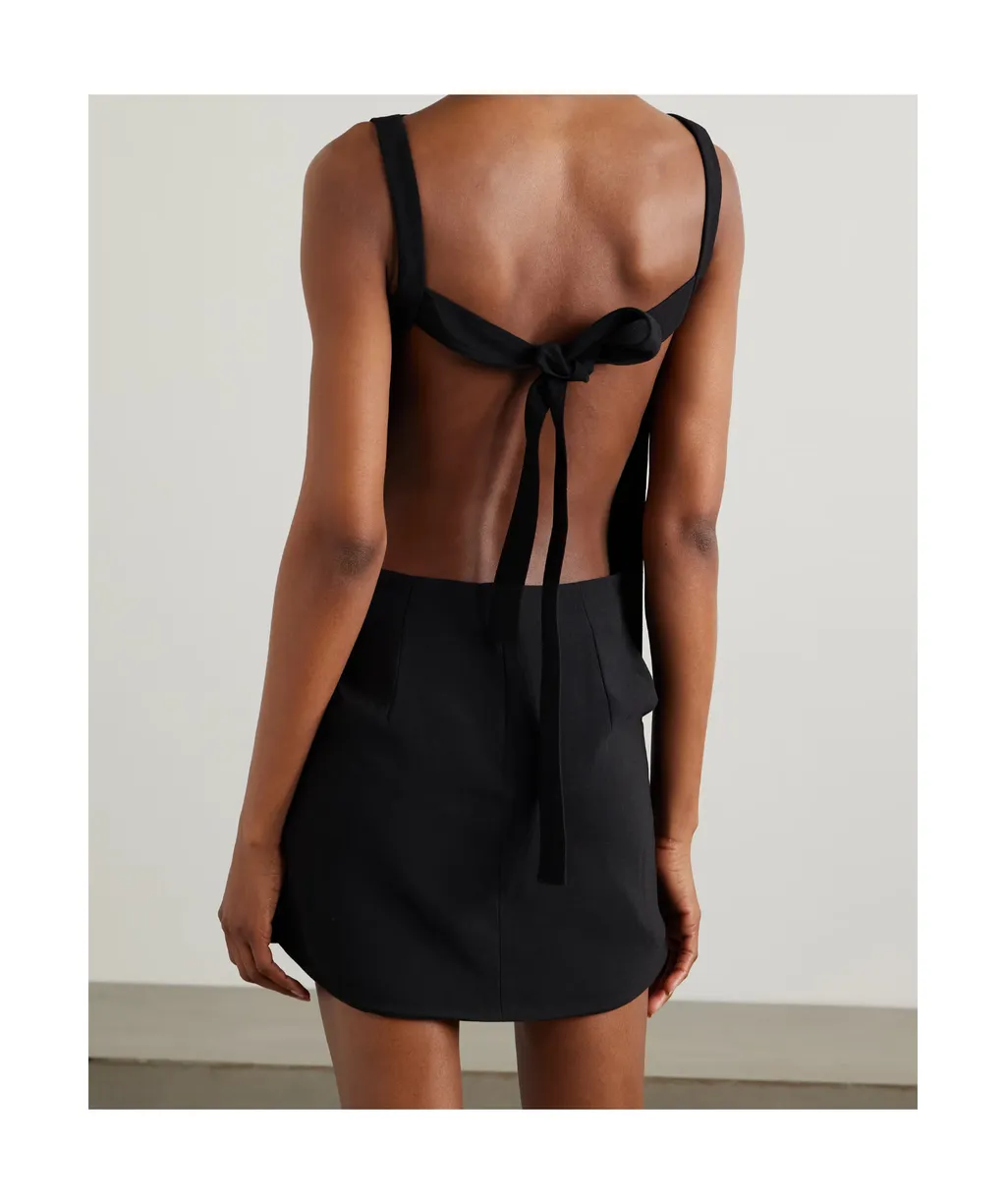 Alessa Open-Back Crepe Mini Dress