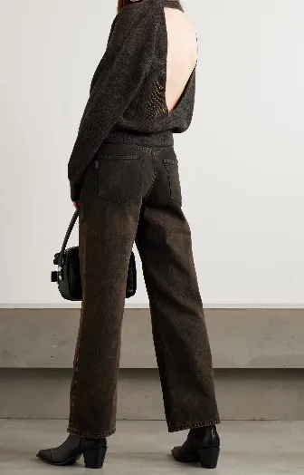 Backless Ribbed Knitted Sweater
