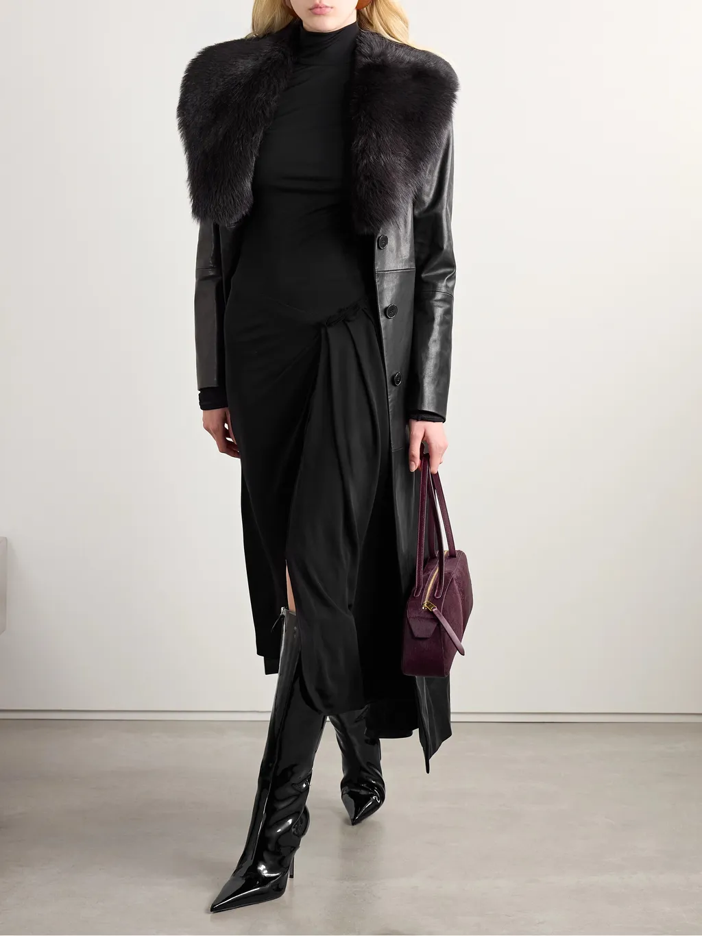 High-Necked Mid-Length Dress