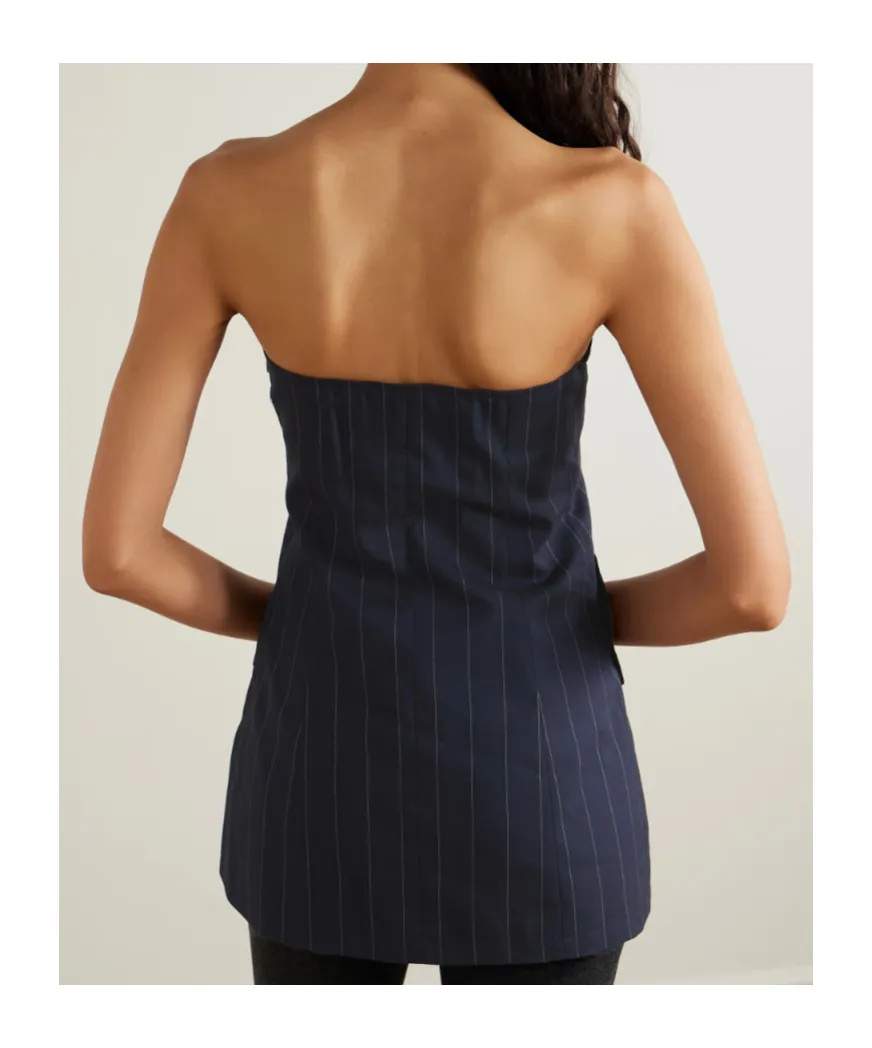 Sunny Strapless Striped Twill Vest