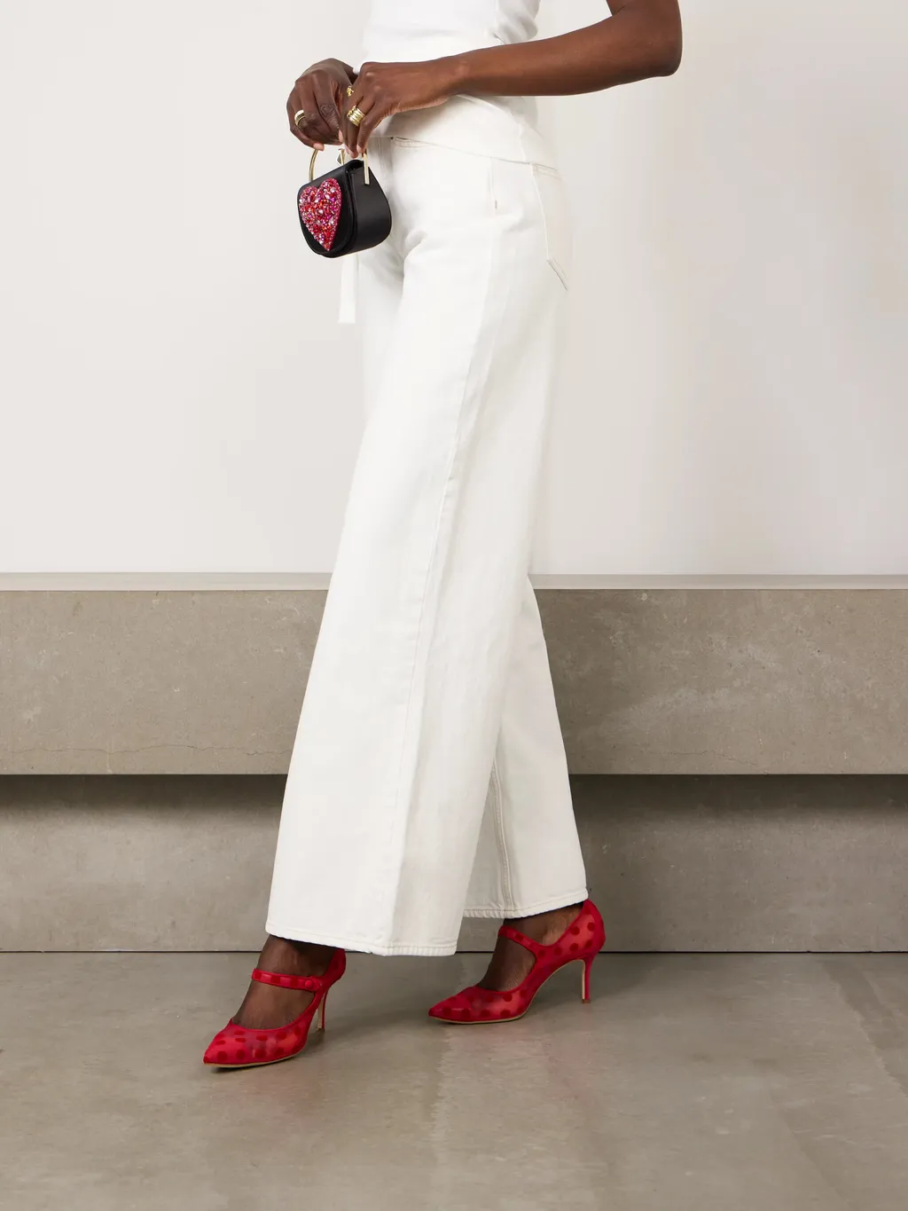 Campari Satin Trim Mary Jane High Heels Single-Layer Shoes