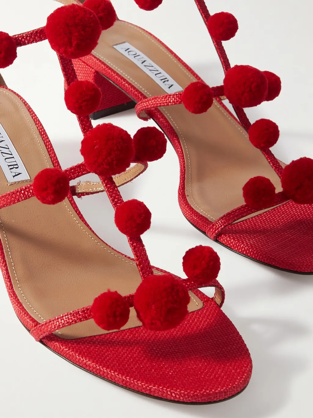 Pomp-Trimmed Sandals