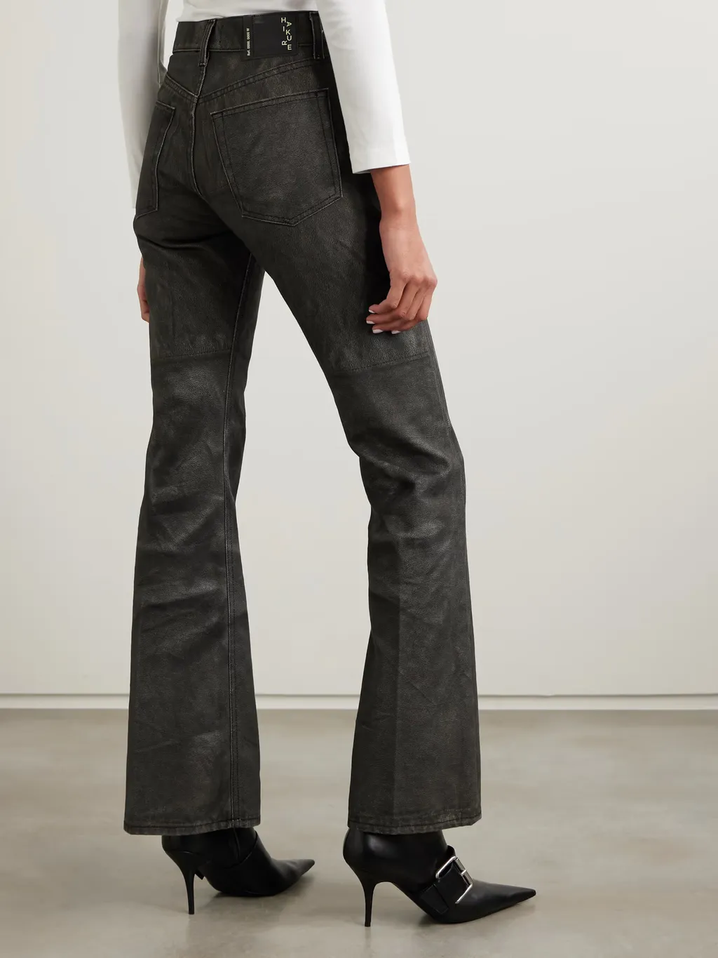 Floral-Print Mid-Rise Flared Jeans