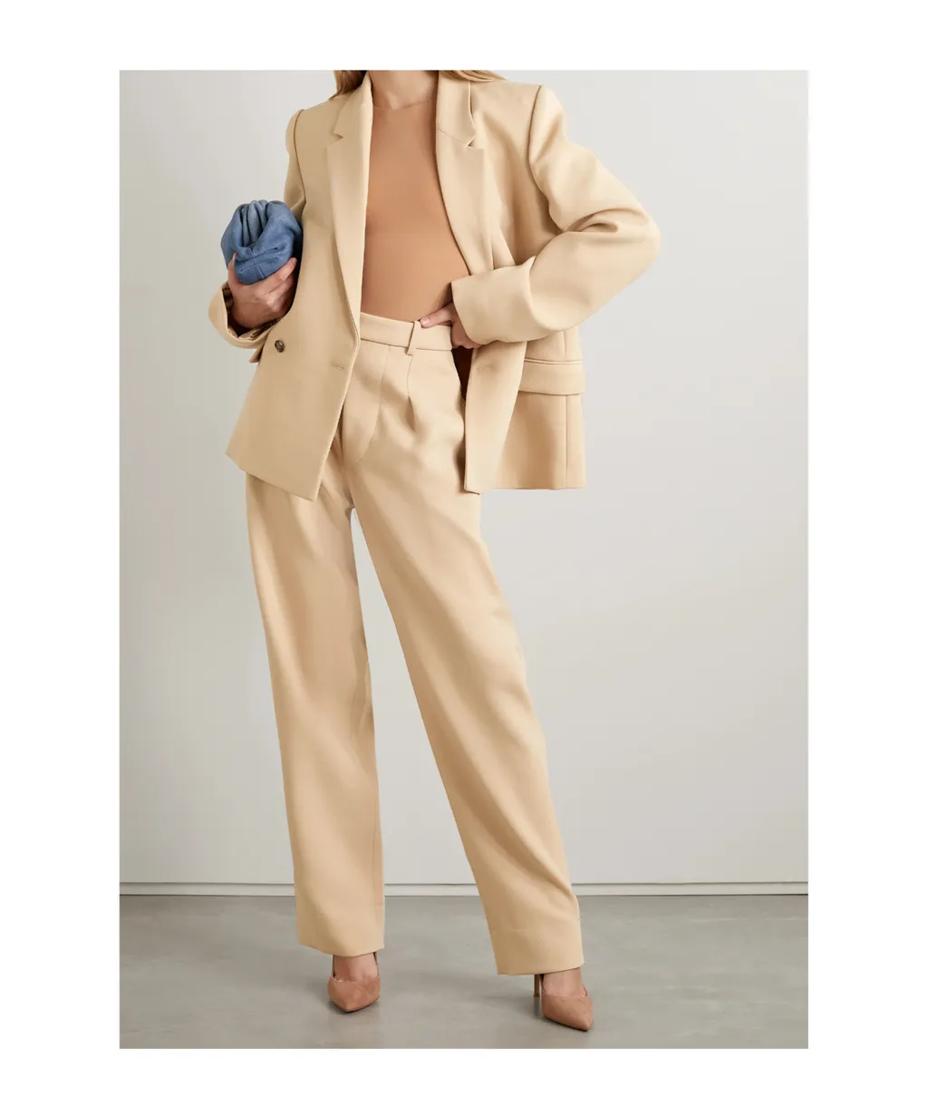 Pleated Wide-Leg Casual Pants