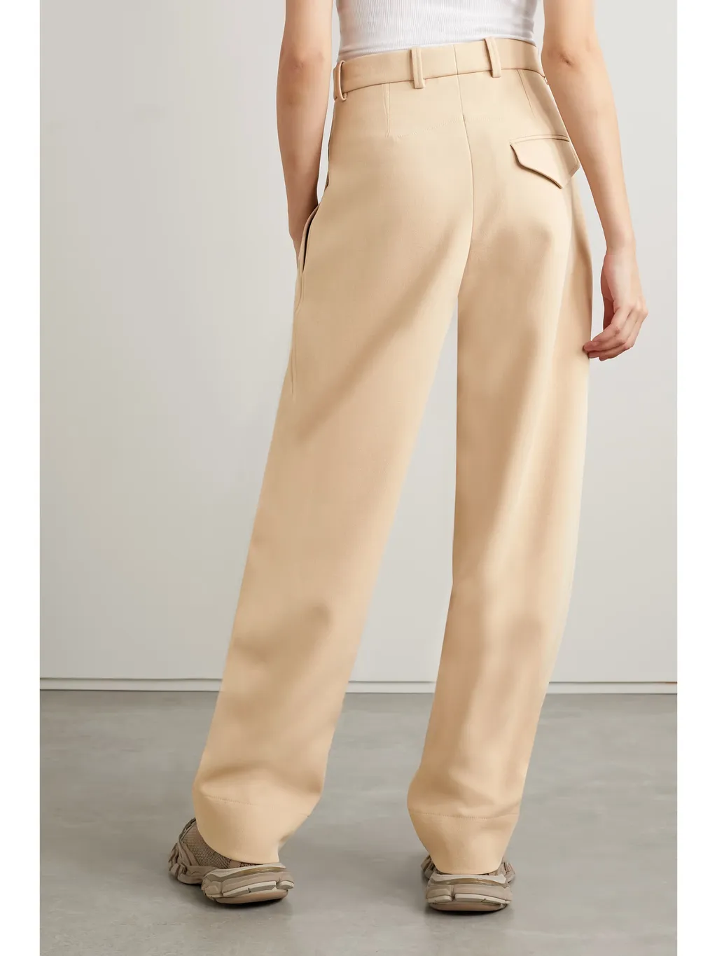 Pleated Wide-Leg Casual Pants