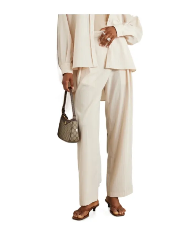 Tansy Pleated Pinstriped Pants