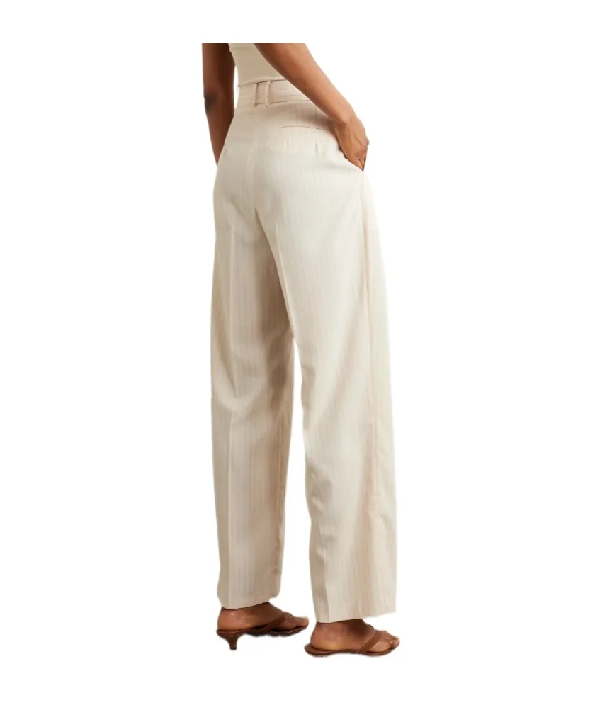 Tansy Pleated Pinstriped Pants