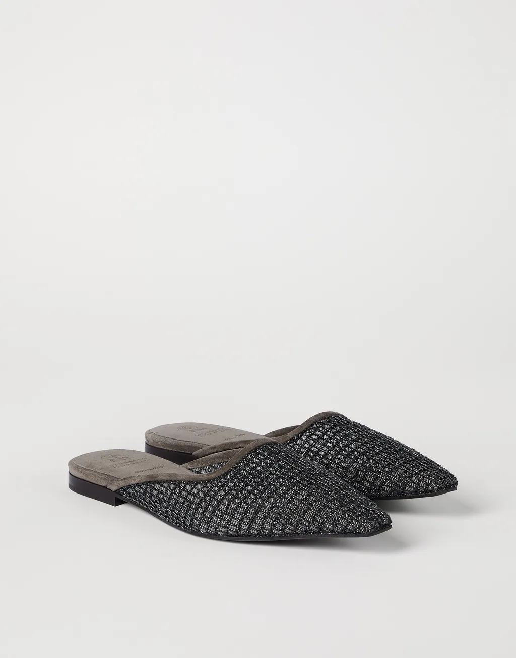 Precious Net-Embroidery Flat Mules