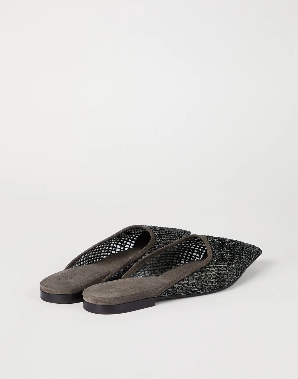 Precious Net-Embroidery Flat Mules