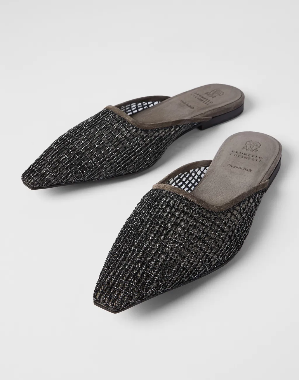 Precious Net-Embroidery Flat Mules
