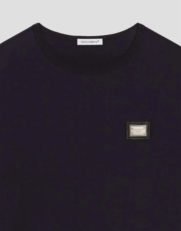 Jersey T-Shirt With Logo Plate