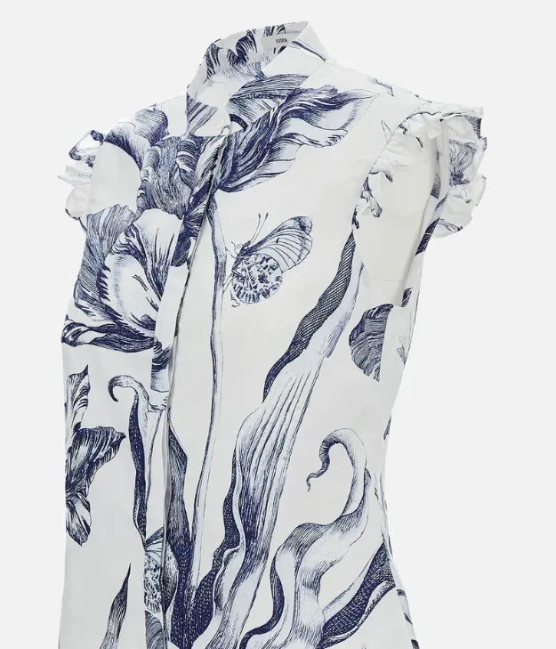 Floral-Print Sleeveless Shirt