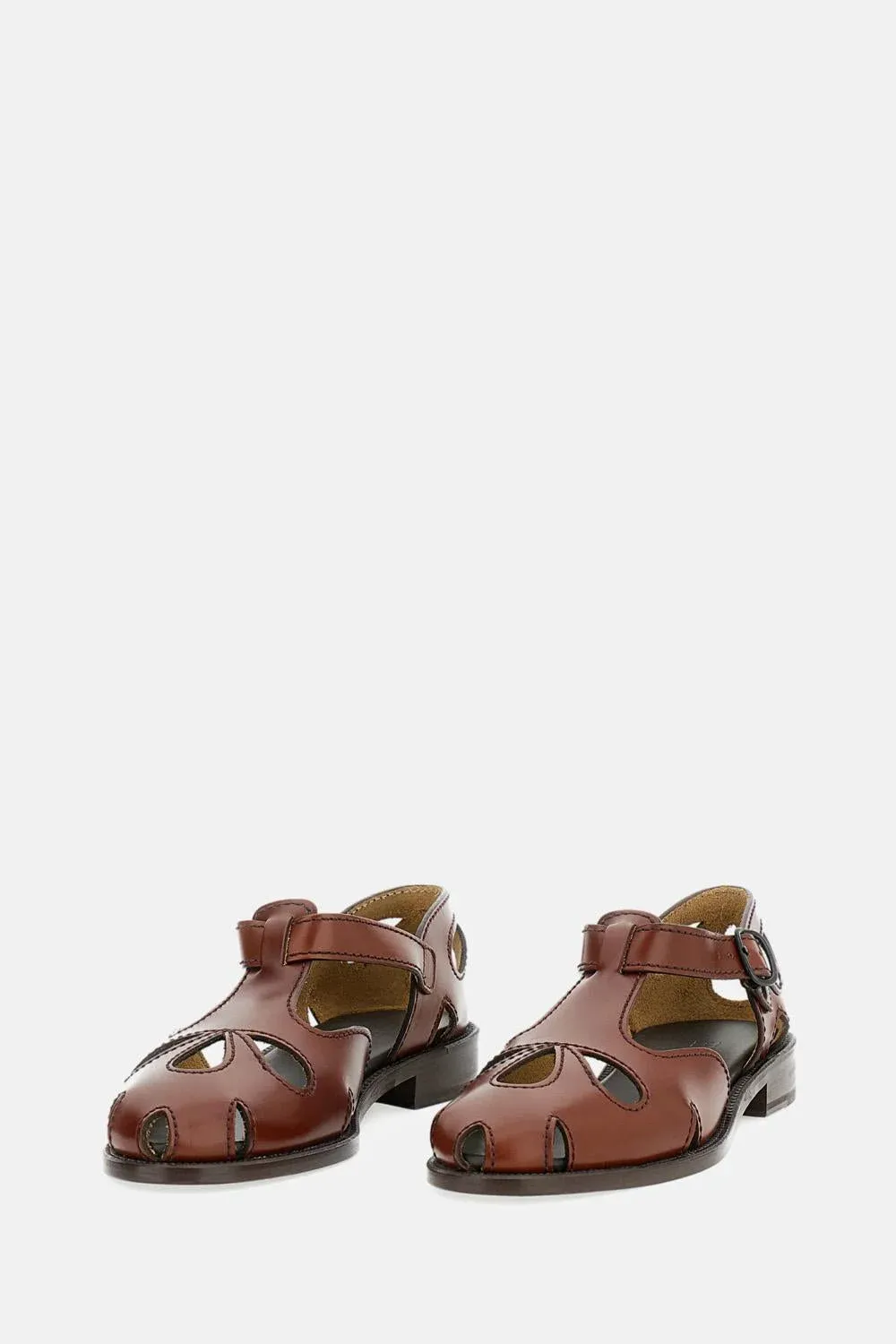 Hereu Cut-Out Leather Flat Shoes